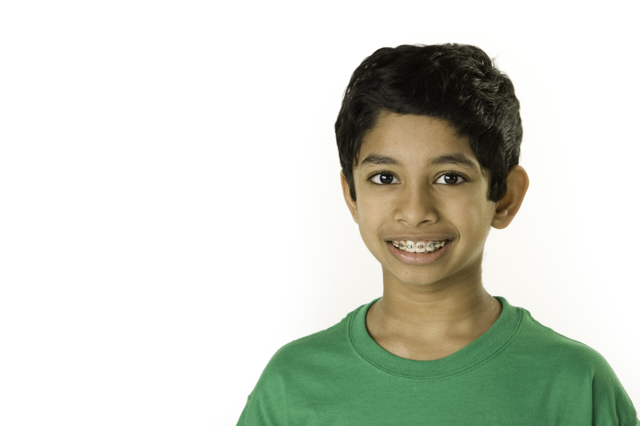 Young Boy with Braces Young boy with braces smiling proudly, illustrating how orthodontic treatment is improving his oral health and supporting his overall well-being.