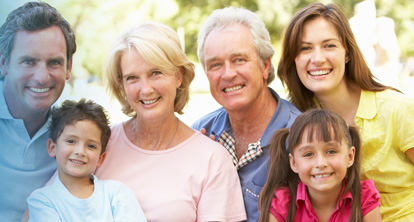 Smiling Multi-generational family